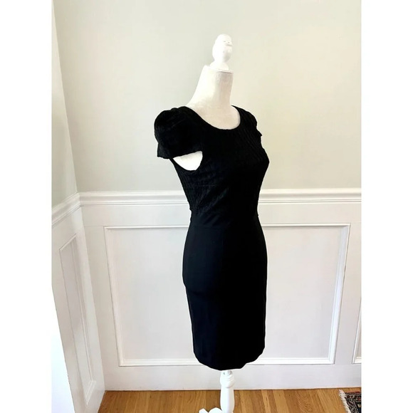 Flygirl Made in Italy Black Sheath Dress Stretch Knit S 42 NWT - Picture 2 of 5